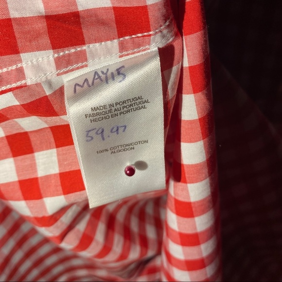 Kent & Curwen Red Gingham Button Down Shirt Size Small - Picture 6 of 7